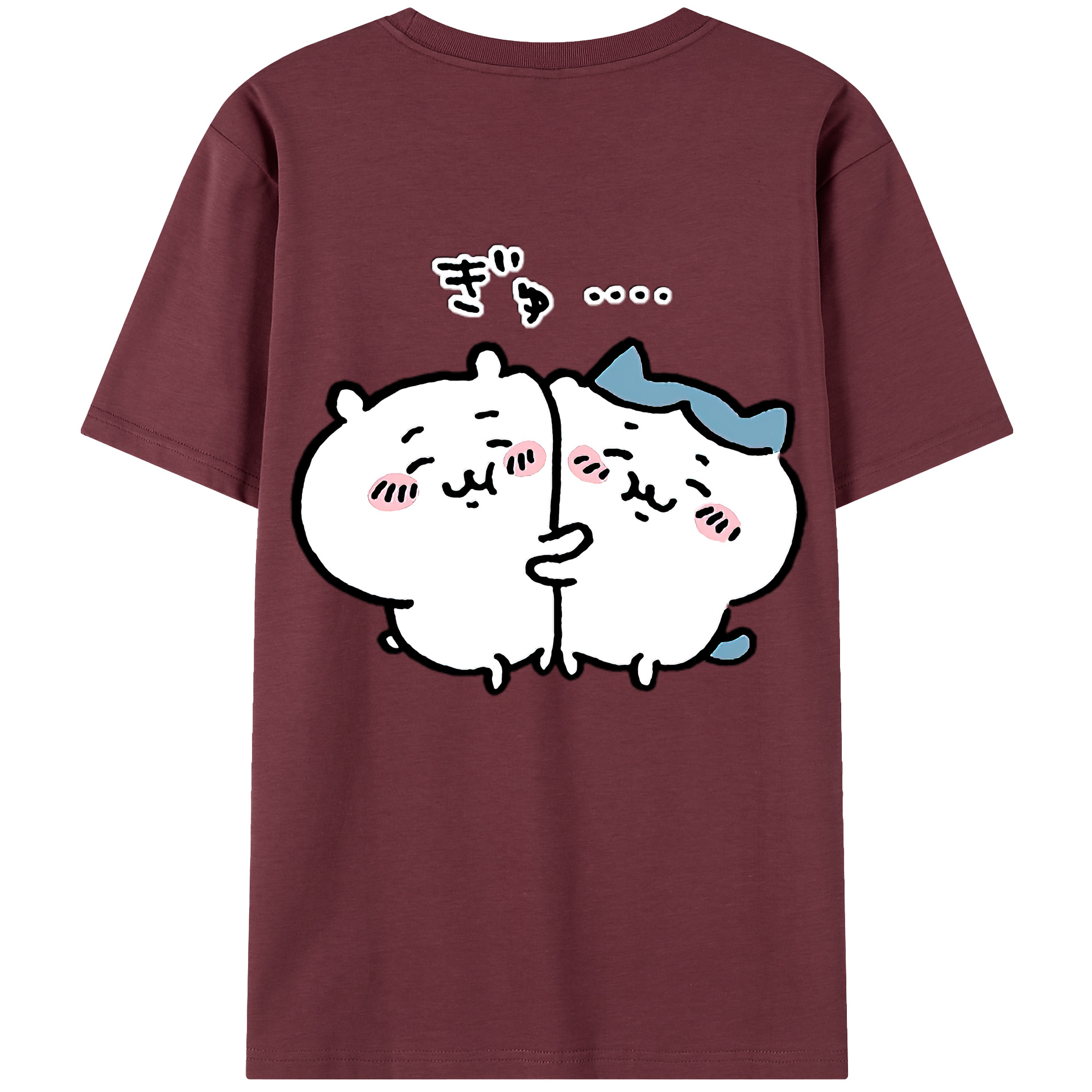 （画像用） ちいかわ ハチワレ Chii-kawa hachiware 綿100％半袖Tシャツ（背面プリント）
